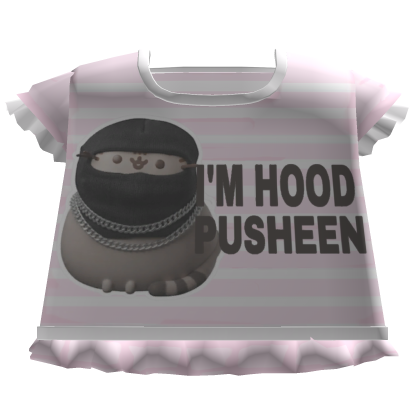 😡evil hood pusheen pink shirt kawaii cute baby xd Roblox item