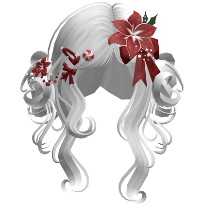 ♡ Christmas Flowery Twin Buns (White)
