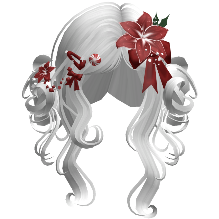 ♡ Christmas Flowery Twin Buns (White)