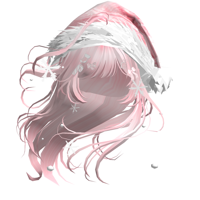 Lush Windy Hair w/Santa Hat (Pink)