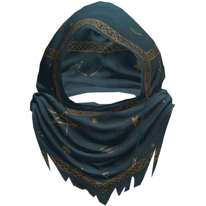 Blue Sorcerer Distressed Rune Hood
