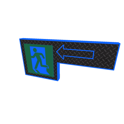 neon blue exit sign