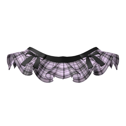 Doll Mini Skirt with Ribbons - Black Purple Tartan Roblox item