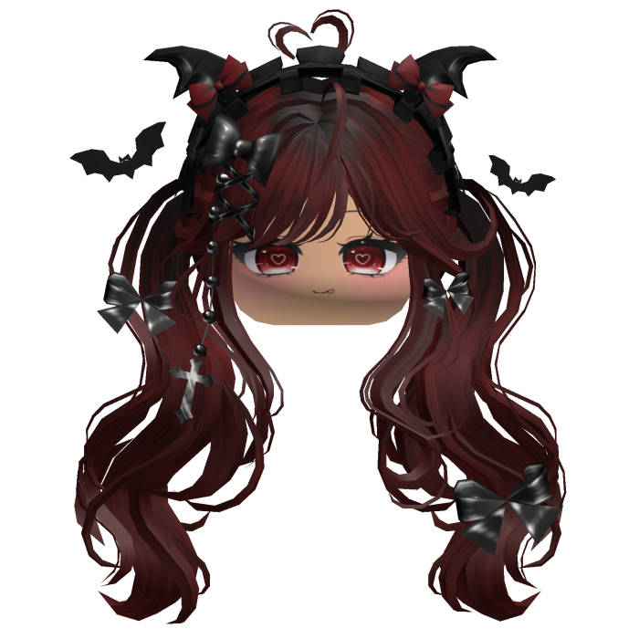 Goth Wavy Pigtails w/Headband (Pink)