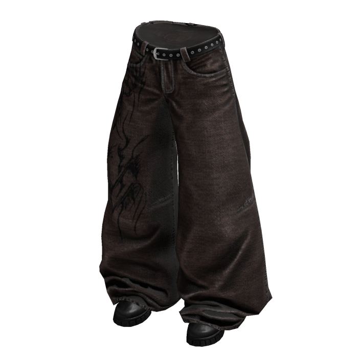 Brown Y2K Tribal Baggy Jeans