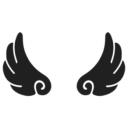 ♡ Cute Flared Sticker Angel Wings in Black Roblox item