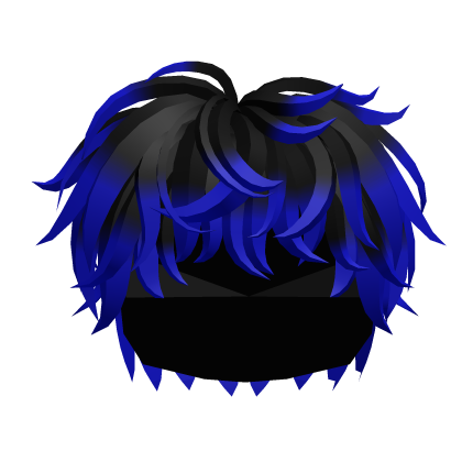 Black to Blue Fluffy Layered Anime Boy Hair Roblox item