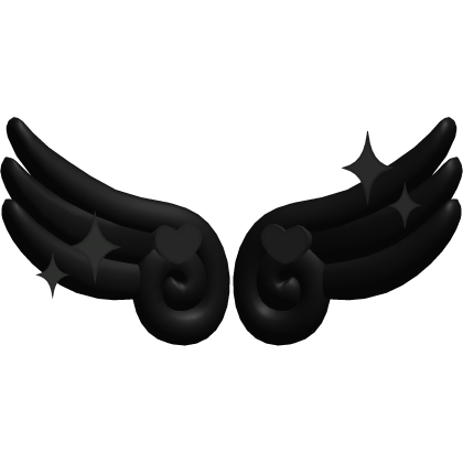 Cute Angel Wing Heart Sparkle Kawai Emo Dark Black