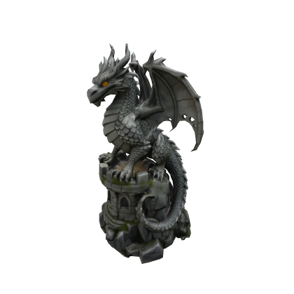 Detailed Gothic Dragon Statue - Stone Tower Monume