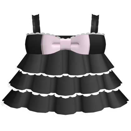 ♡ : cute black layered ruffle baby doll dress
