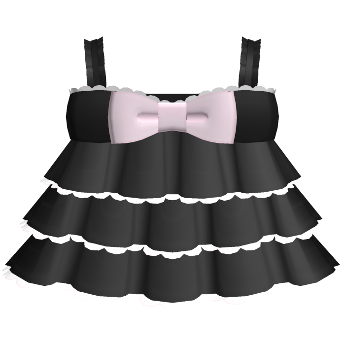 ♡ : cute black layered ruffle baby doll dress