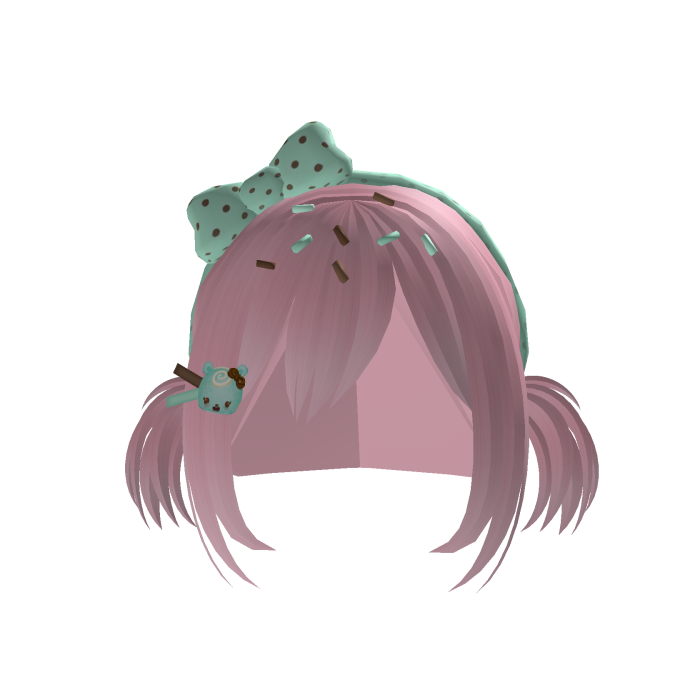 lindo cabello rosa con chispas de menta azul
