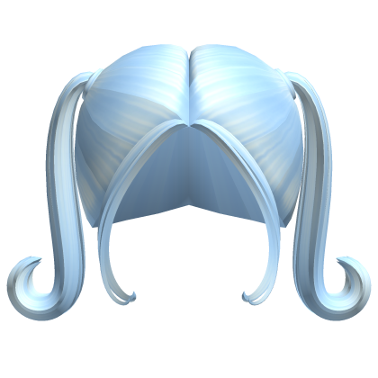 -',ৎ High Twin Preppy Curly Pigtails in Soft Blue