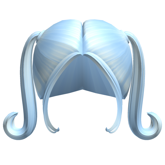 -',ৎ High Twin Preppy Curly Pigtails in Soft Blue