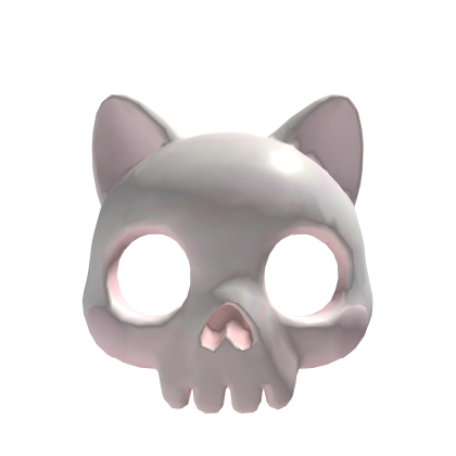 White Pink Cat Skull Mask