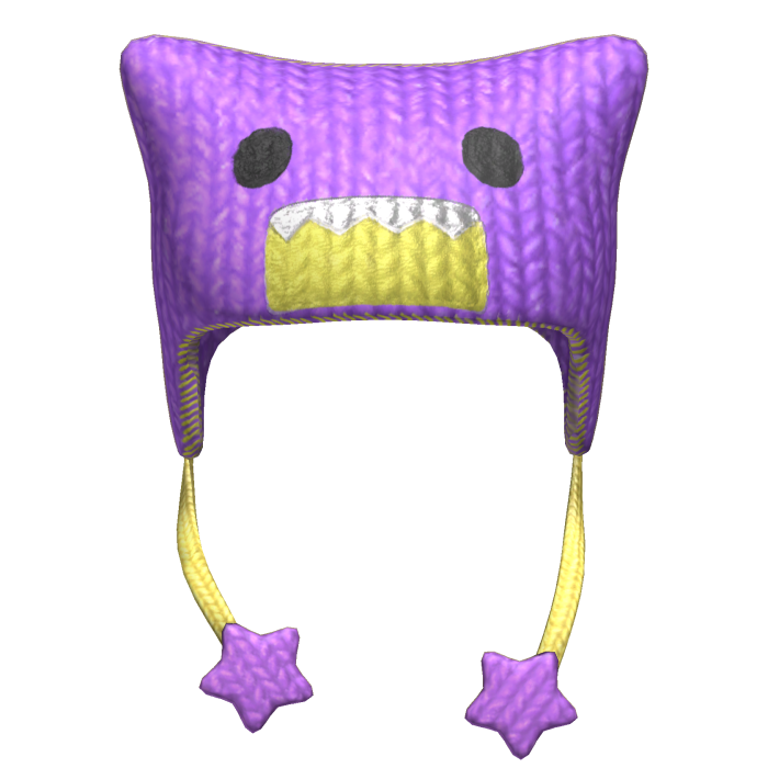 Scene Harajuku Knitted Domo Hat Purple Yellow