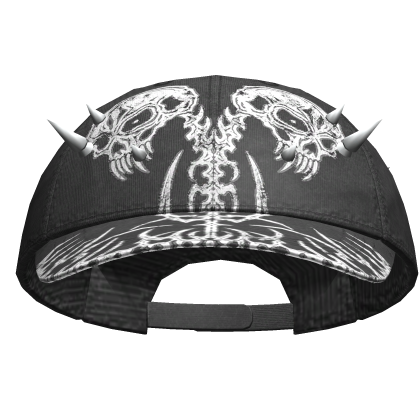 Dual Skeleton Skater Cap Black&White