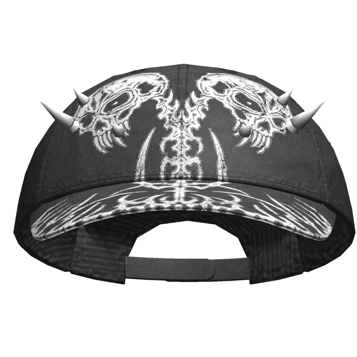 Dual Skeleton Skater Cap Black&White