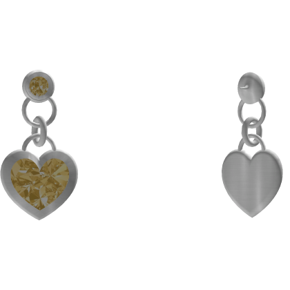 Gold Heart Diamond Earrings