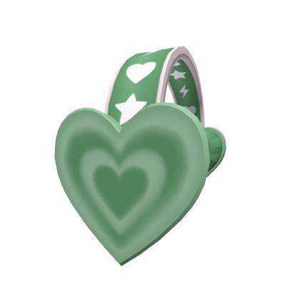 Preppy Green Heart Wave Headphones