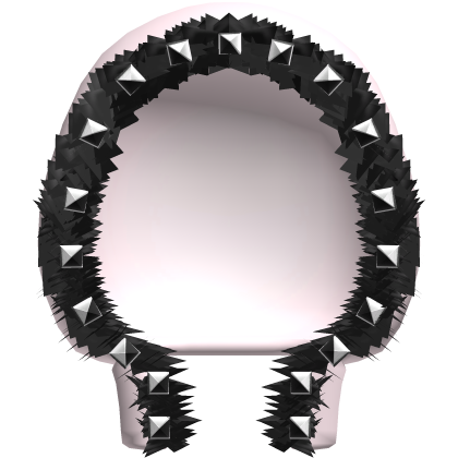 Gothic Emo Studded Fur Hood Pink/Black Roblox item