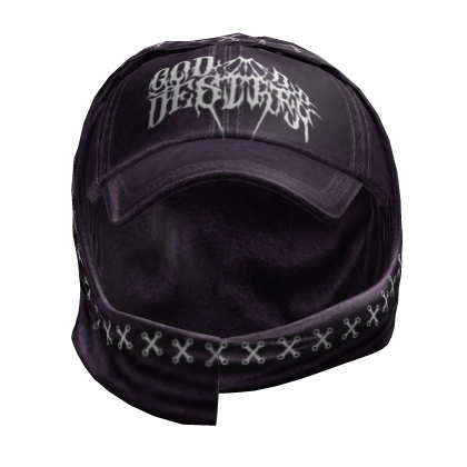 Y2K Hooded Baseball Cap (Purple)