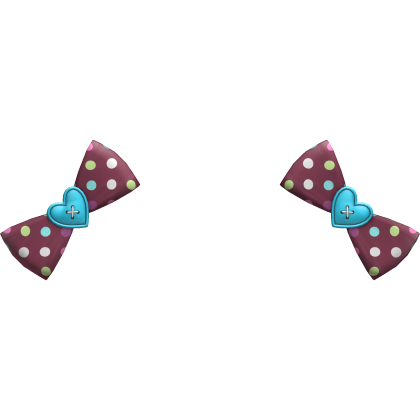 (4) Burgundy/Teal Polka Bows Roblox item