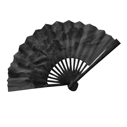 Black Grey Japanese Hand Fan Maximalist Tradition