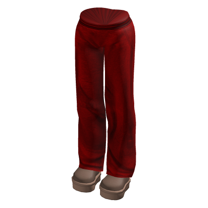 Oversized Red Baggy Sweatpants w/ Platform Shoes