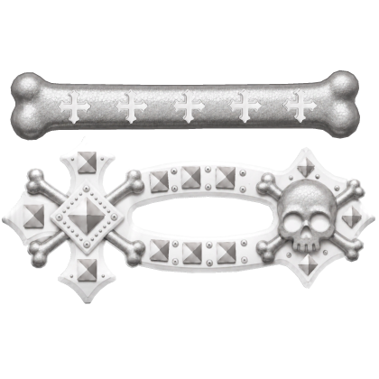 White Vkei Bone Skull Studded Hairclip Roblox item