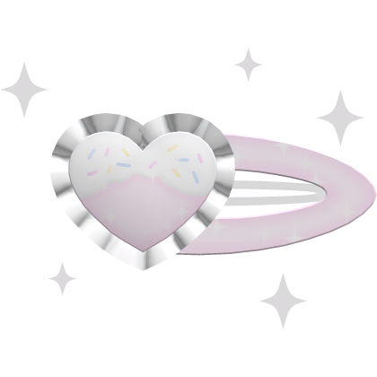 ꒰ ♡ ꒱ sweet sprinkle frosting heart hairclip