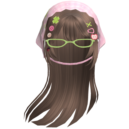 ♡ igari windy hair w/ bandana and clips (milktea)  Roblox item