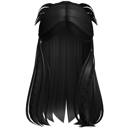 Braided Half Up Long Hair (Black) Roblox item