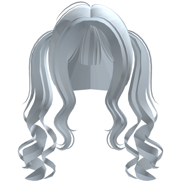 cute front curly pigtails w bangs in light blue