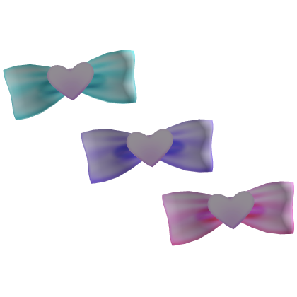 Cute Decora Hair Clip Bows Heart Blue Purple Pink Roblox item