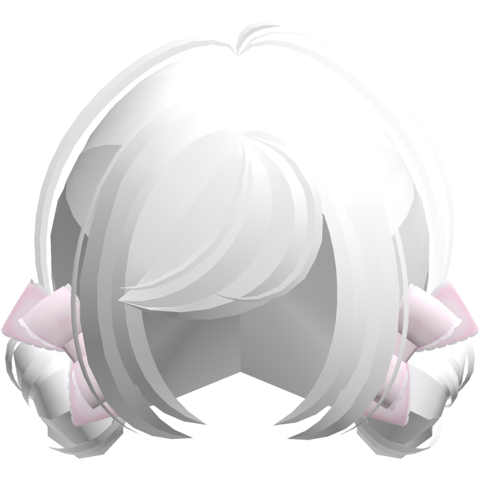 ♡⸝⸝ baby doll low messy buns w/ pink bows in white