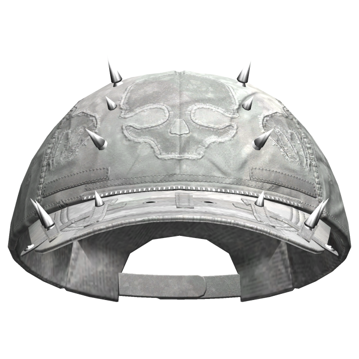 Punk Skeleton Pierced Cap White