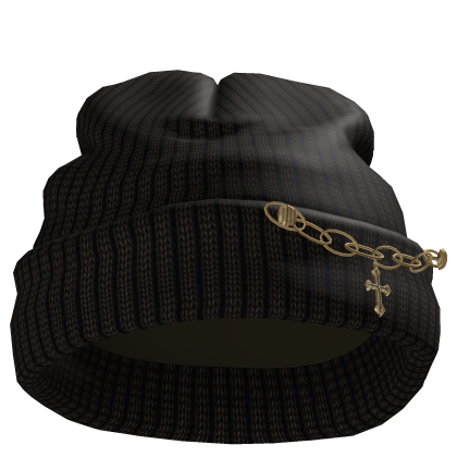 Worn Brown Side Chain Beanie 