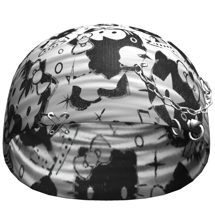 Rock Kitty Punk Beanie (White&Black)