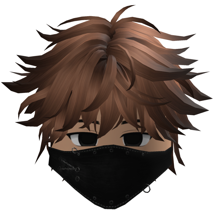 Cute Emo Boy Mask Black Y2K emo ( bronw )