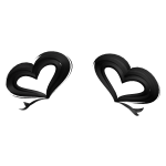 -',ৎ Black Valentines Heart Bun Extensions