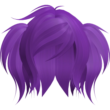 cute emo short fluffy moe pigtails in purple