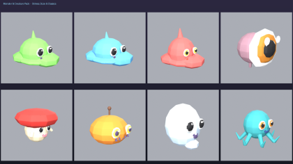 Low Poly Monster Creature Pack RPG Enemy Mob x24 preview 3