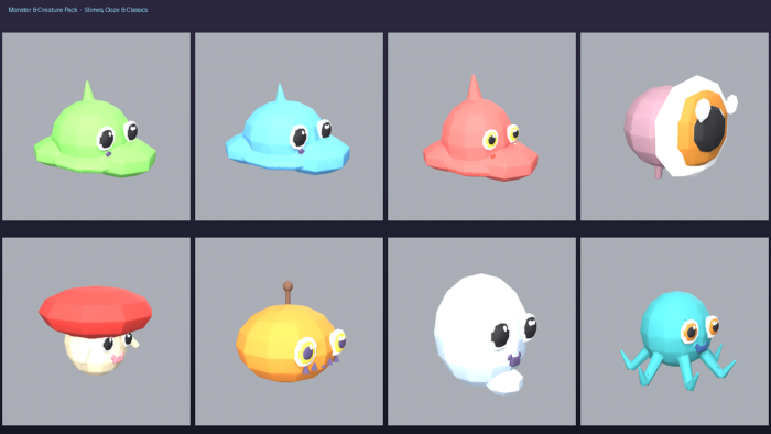 Low Poly Monster Creature Pack RPG Enemy Mob x24 preview 3