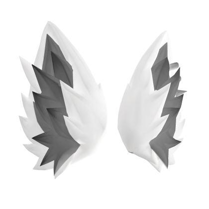 shiny white & grey big furry pierced animal ears