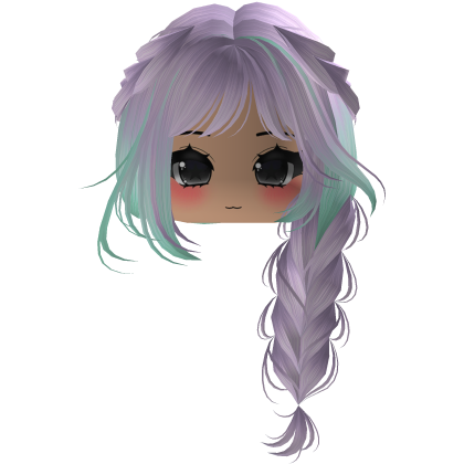 Cute Y2K emo hair adorable braids (pink-blue) Roblox item