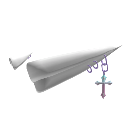 ♱White Pastel Goth Elf Ears + Purple Cross♱ Roblox item