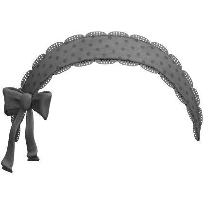 Doll Lace Grey Headband w Bow