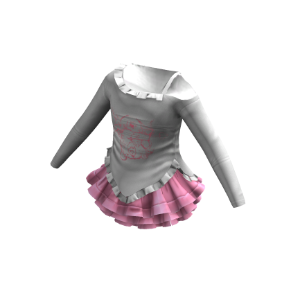 Aesthetic Y2K Top w Ruffled Skirt