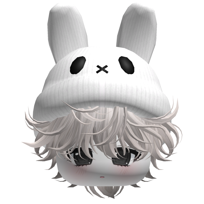 Moe Messy Boy Hair W/ Bunny Hat Silver V2
